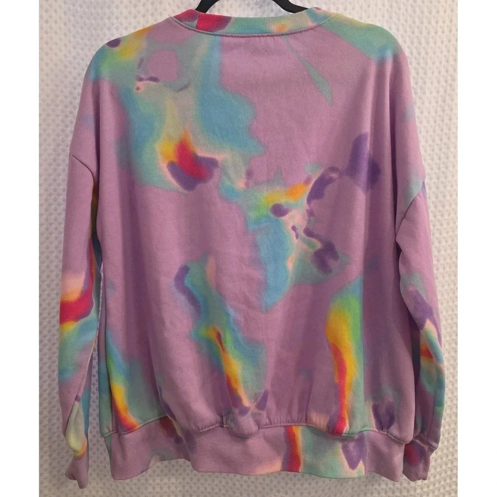 JUSTICE TYE DIE PURPLE SWEATSHIRT‎ GIRLS SIZE XL 16/18 EXCELLENT